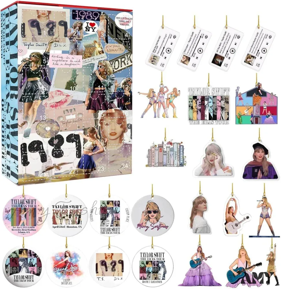 2024 Christmas Vacation Advent Calendar Ornaments for Music Lovers - Bracelets, DIY Gift for Fans, Teens, and Friends - Living Room and Desk Decors