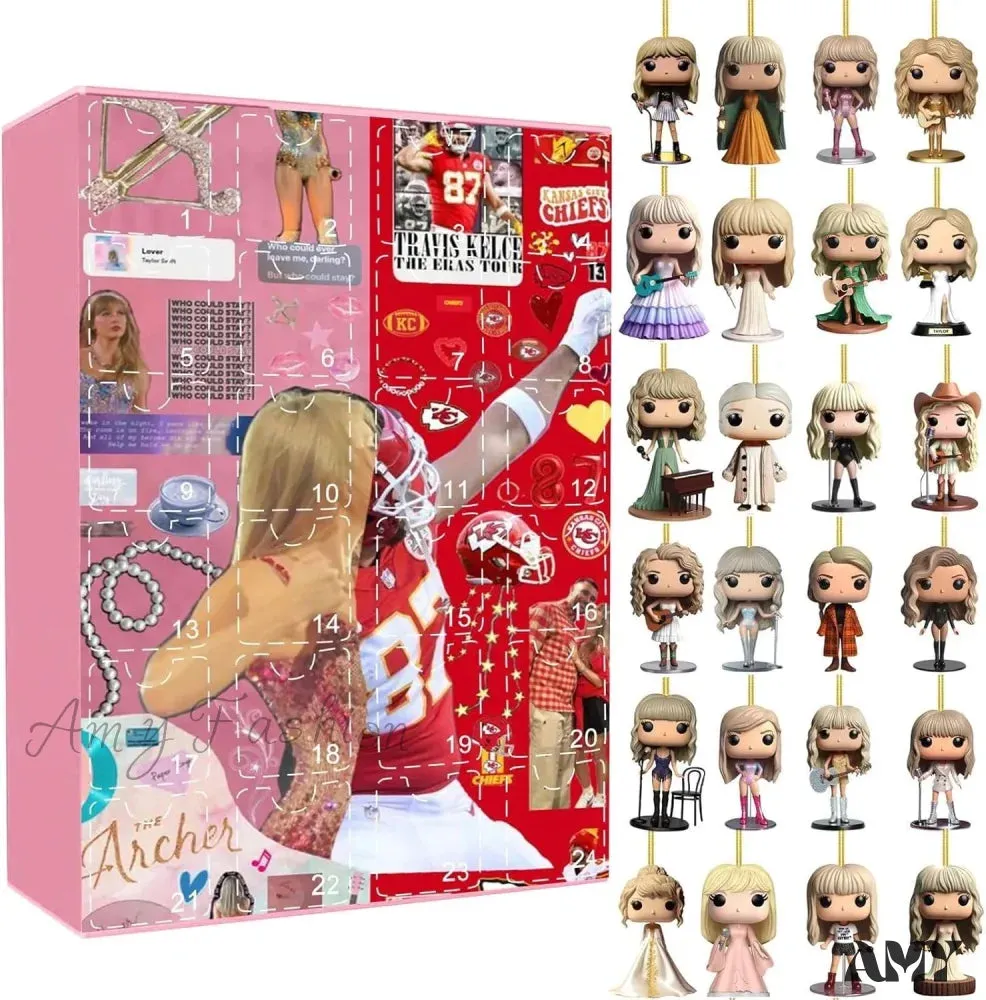 2024 Christmas Vacation Advent Calendar Ornaments for Music Lovers - Bracelets, DIY Gift for Fans, Teens, and Friends - Living Room and Desk Decors