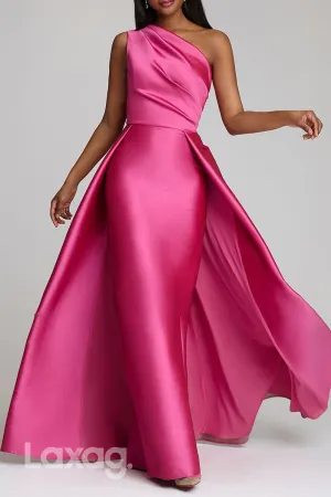 22512 - A-Line One Shoulder Sleek Satin Mother of the Bride Dress