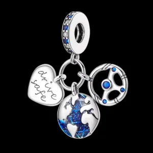 3 Piece 'Drive Safe' Charm - 925 Sterling Silver