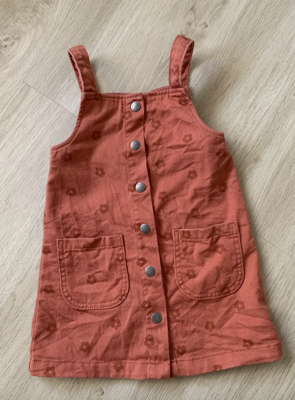 3t floral retro style jean snap dress, Kids 3T