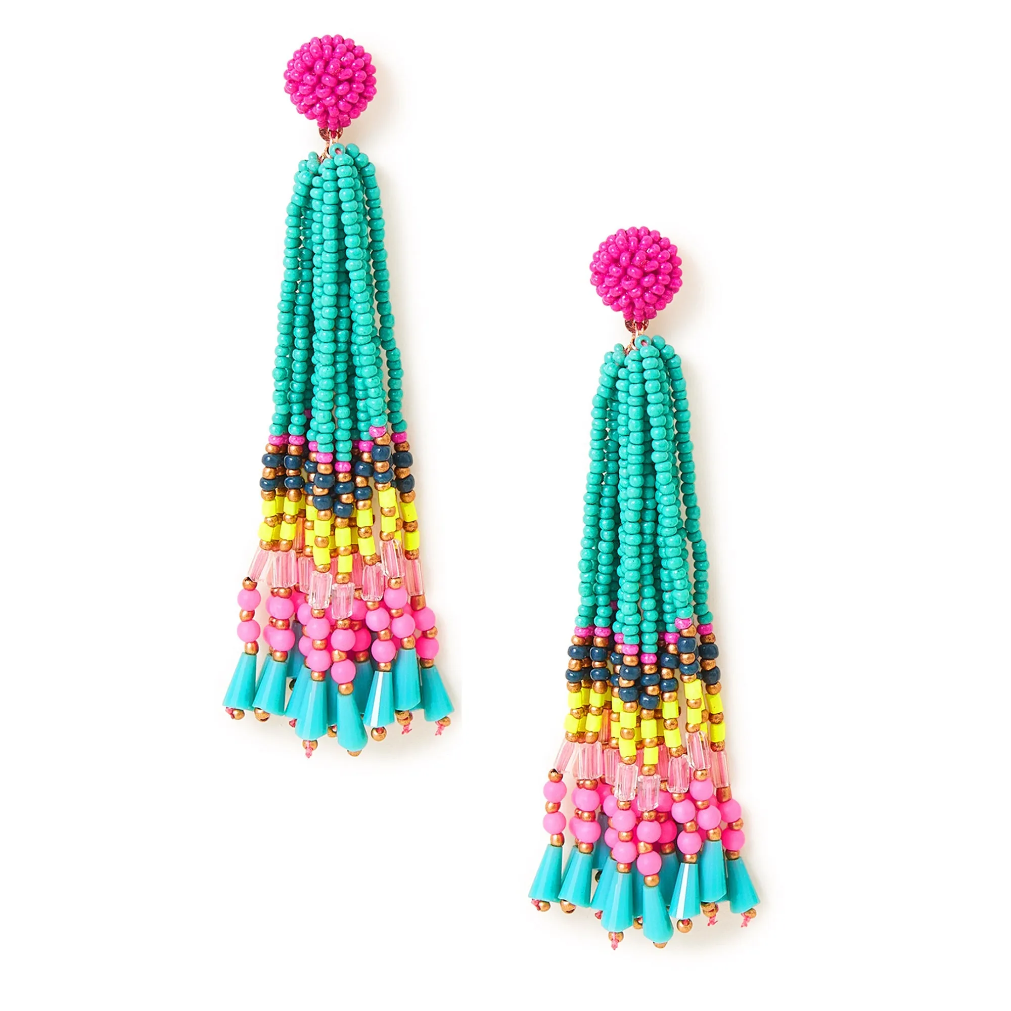 Accessorize London Women's Beaded Tassel Earrings
