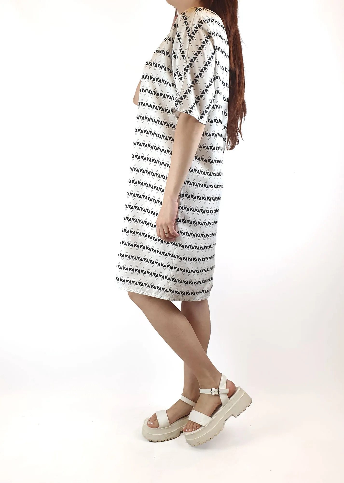 Alpha 60 black and white print dress size S (best fits 10)