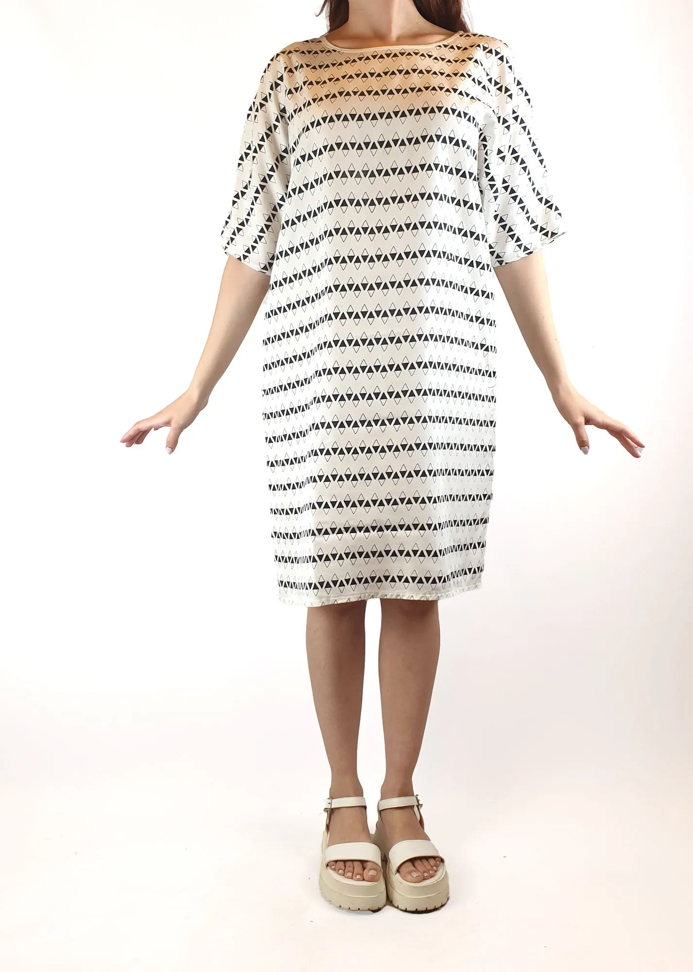Alpha 60 black and white print dress size S (best fits 10)