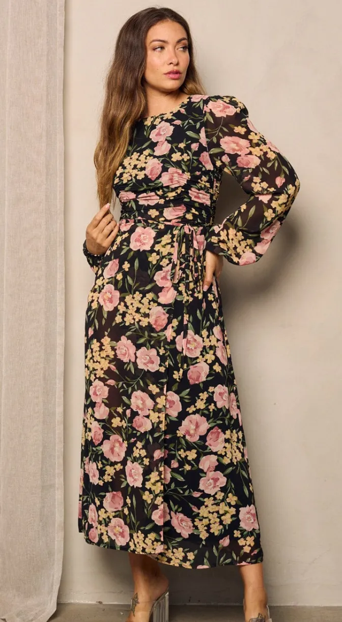 Aylani | Floral Long Sleeve Maxi Dress
