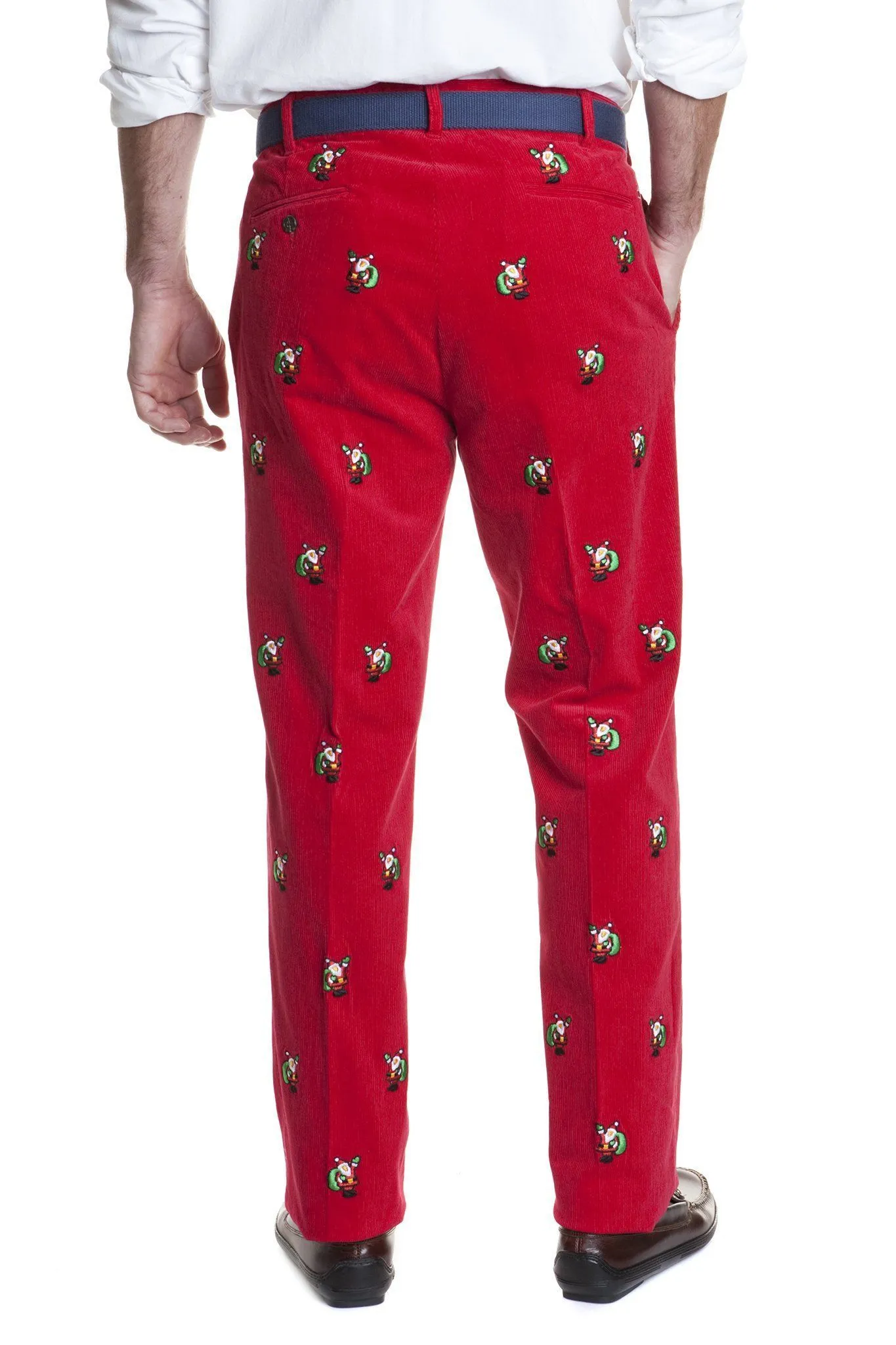 Beachcomber Corduroy Pant Crimson with Santa