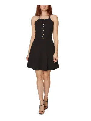 BETSEY JOHNSON Womens Embellished Spaghetti Strap Square Neck Short Party Fit   Flare Dress