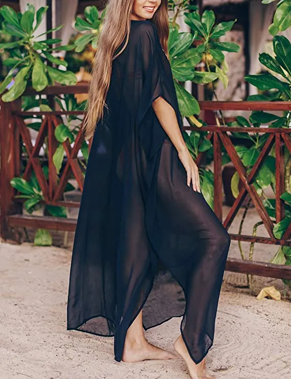 Black Kaftan Boho Dress