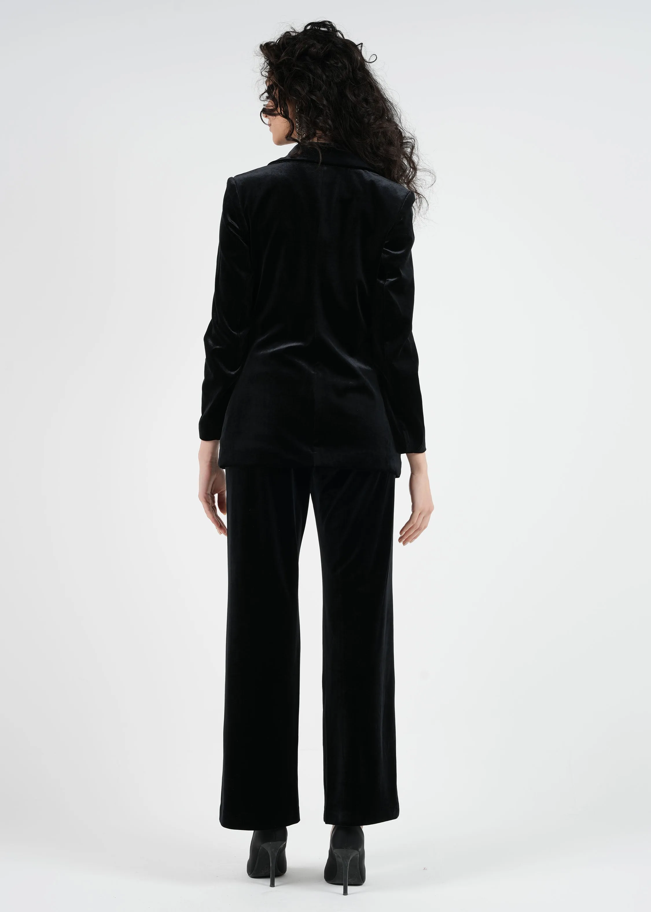 Black Velvet Blazer with Satin Lapels