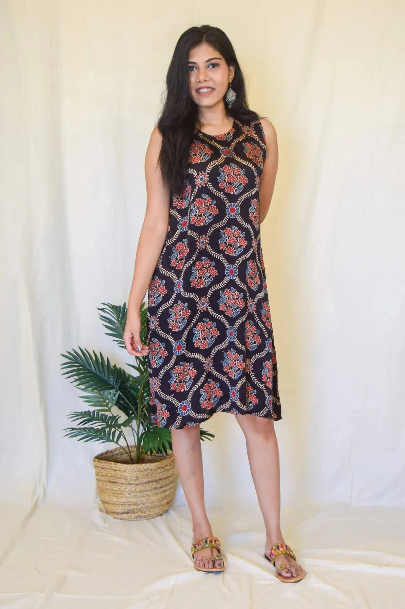 Block Print Midi Dress