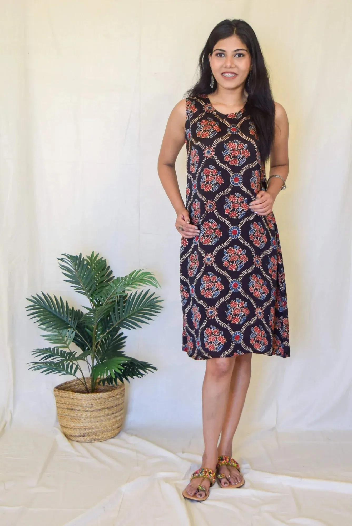 Block Print Midi Dress
