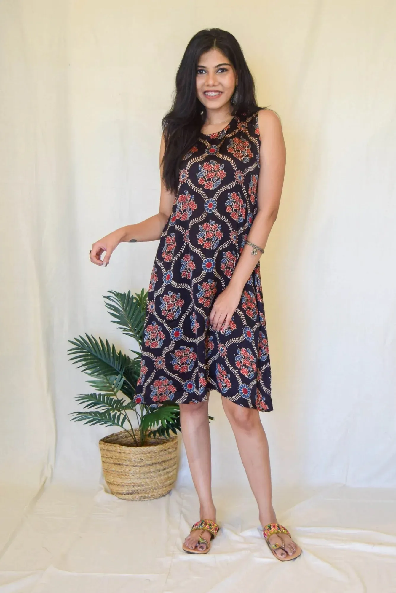 Block Print Midi Dress