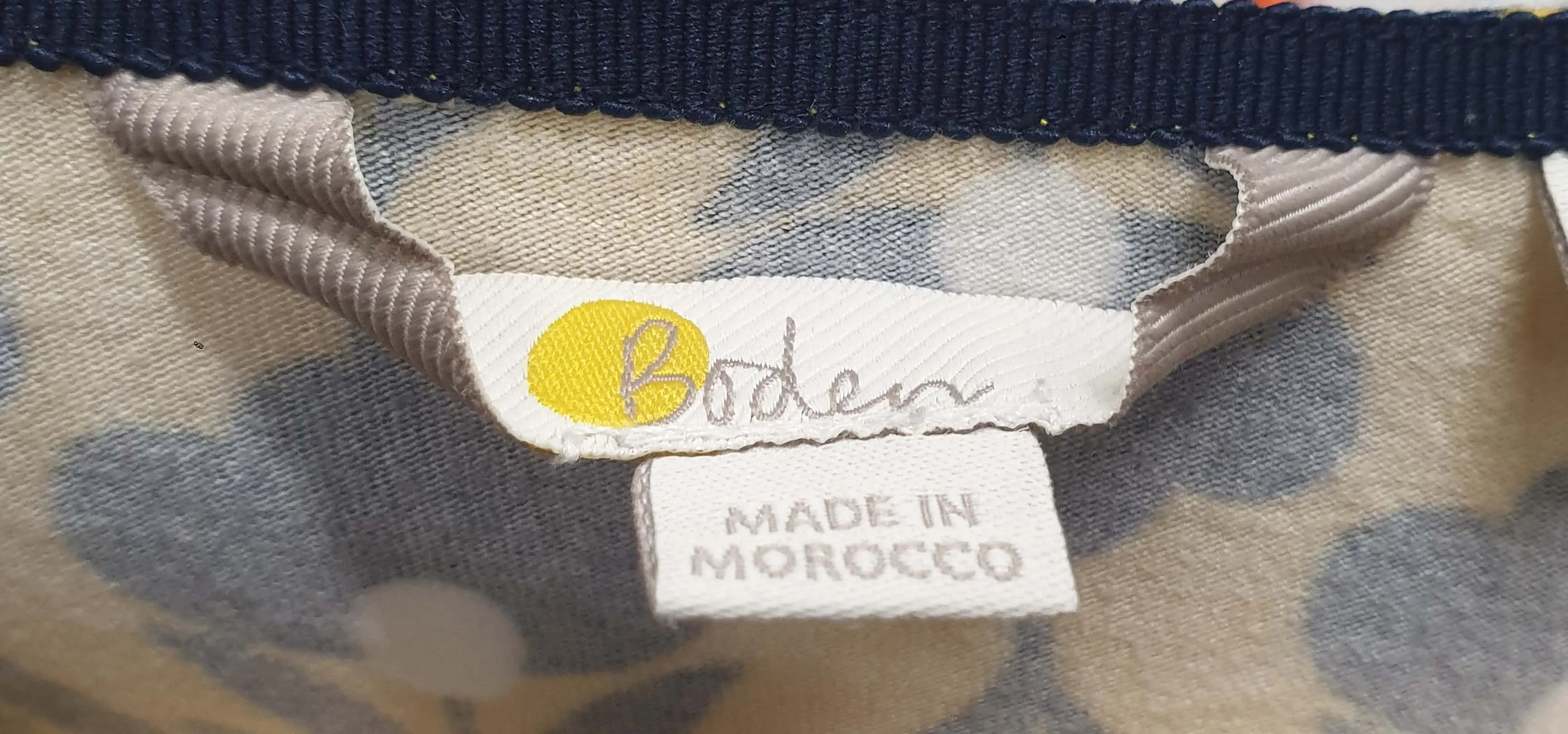 Boden blue and yellow flower print long sleeve dress size UK 10