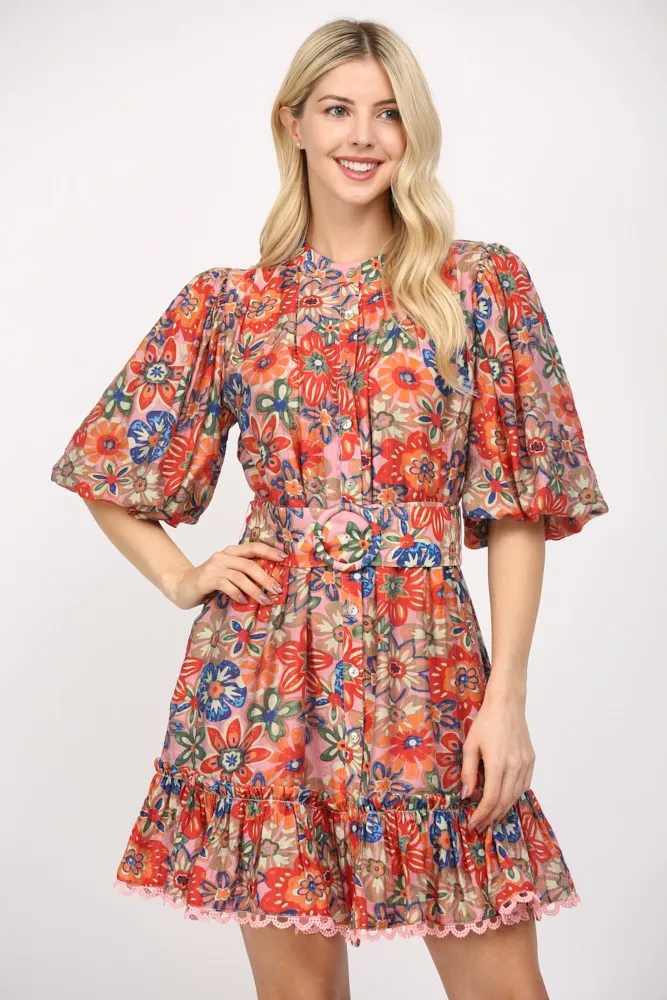 Boho Puff Sleeve Dress