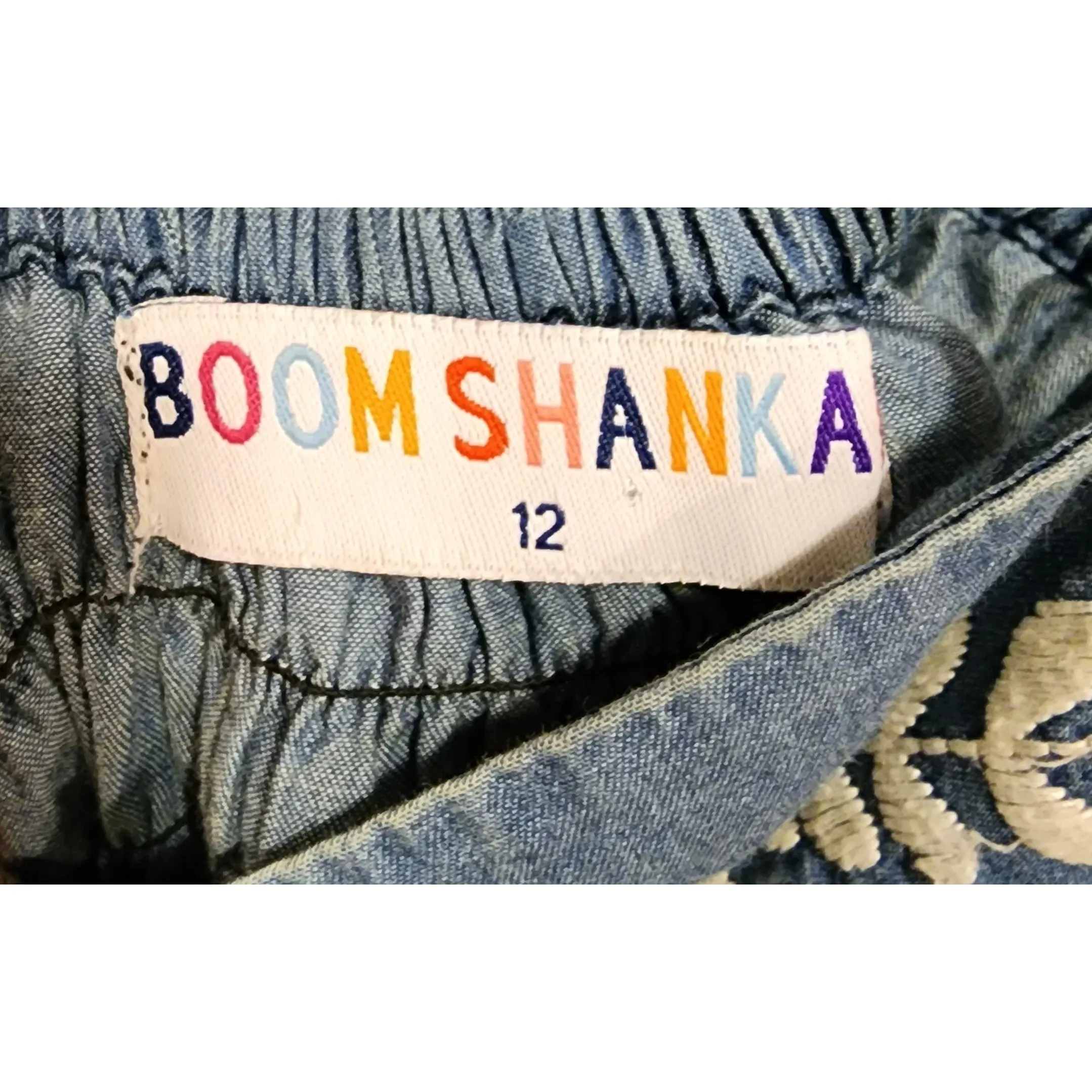 Boom Shankar denim look 100% cotton adjustable spagetti strap dress size 12