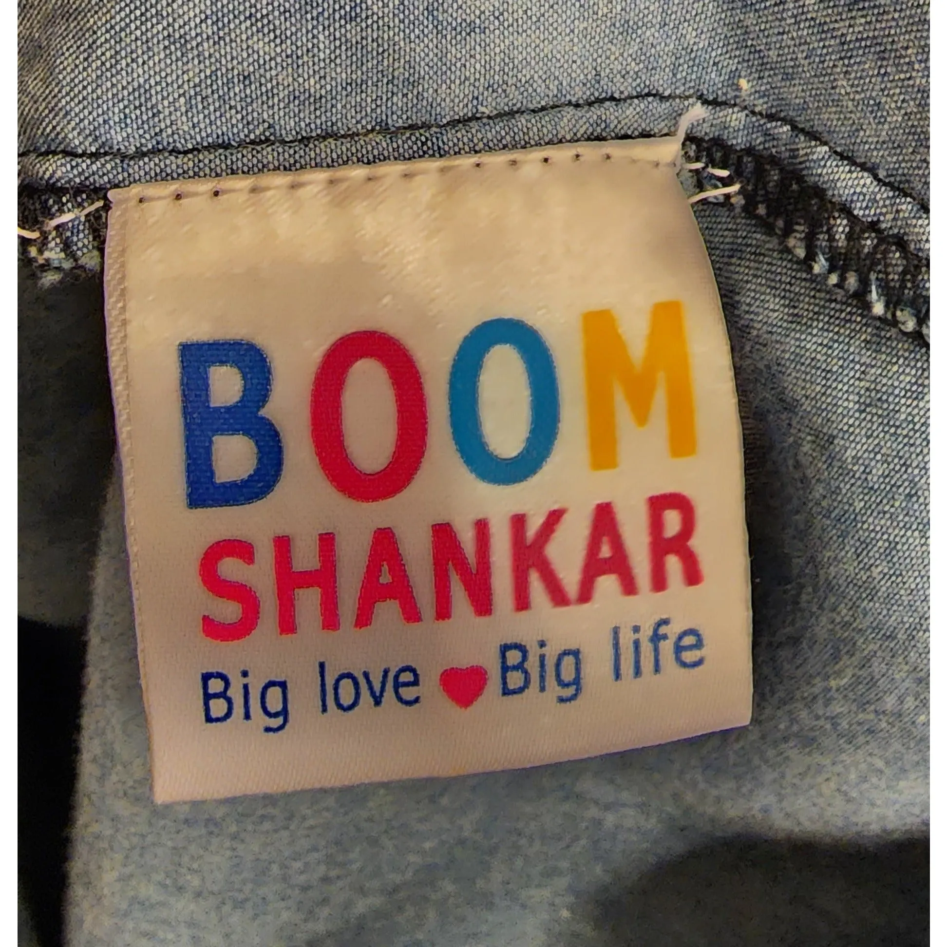 Boom Shankar denim look 100% cotton adjustable spagetti strap dress size 12