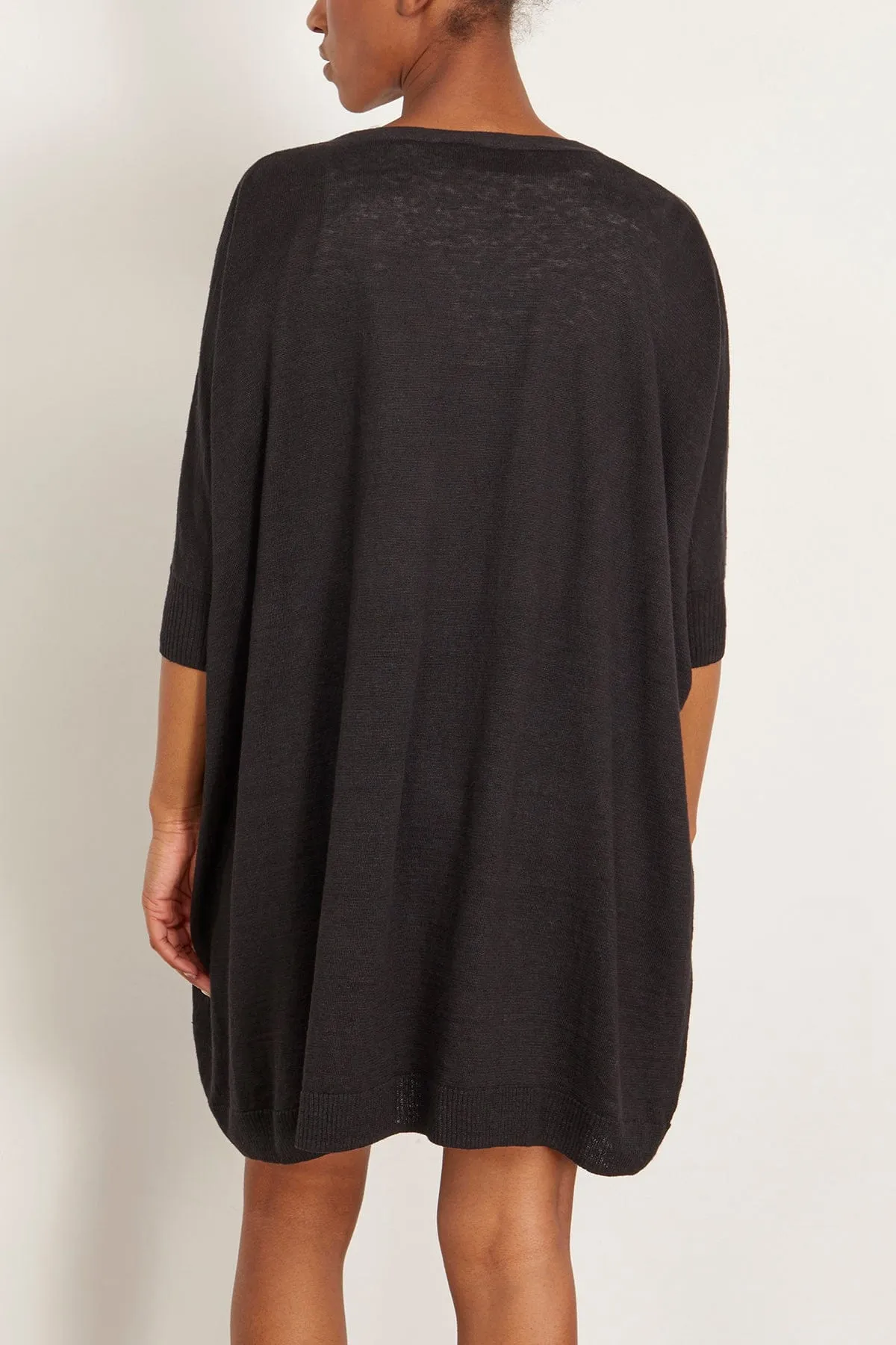 Boxy Cardigan Dress in Black