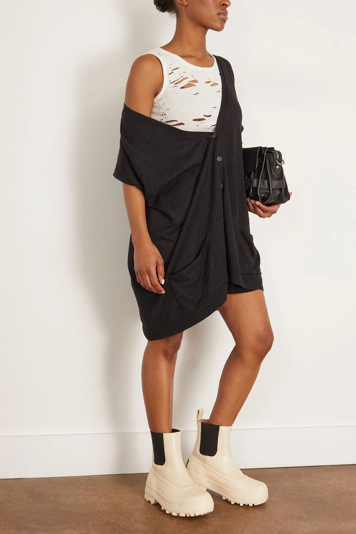 Boxy Cardigan Dress in Black