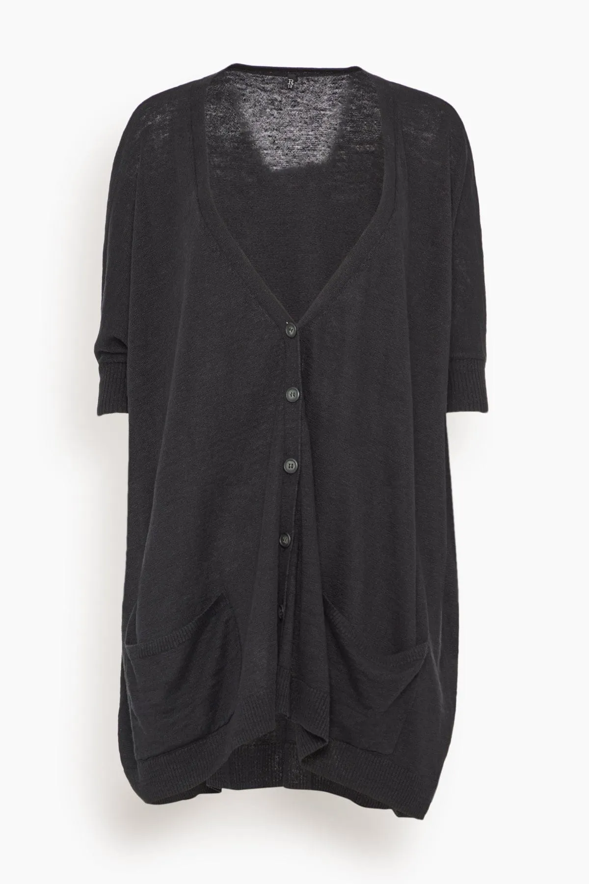 Boxy Cardigan Dress in Black