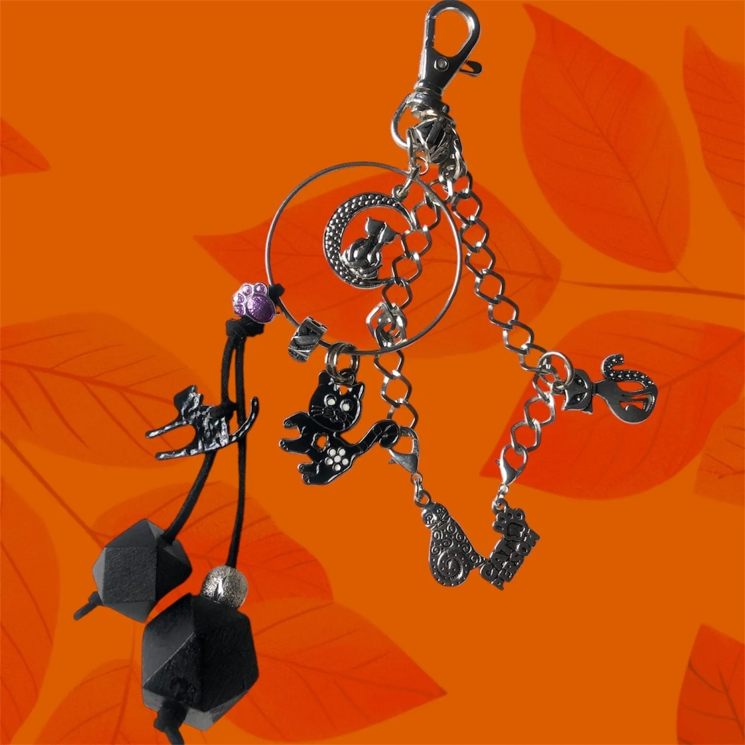 Cats Handmade Bag Charm