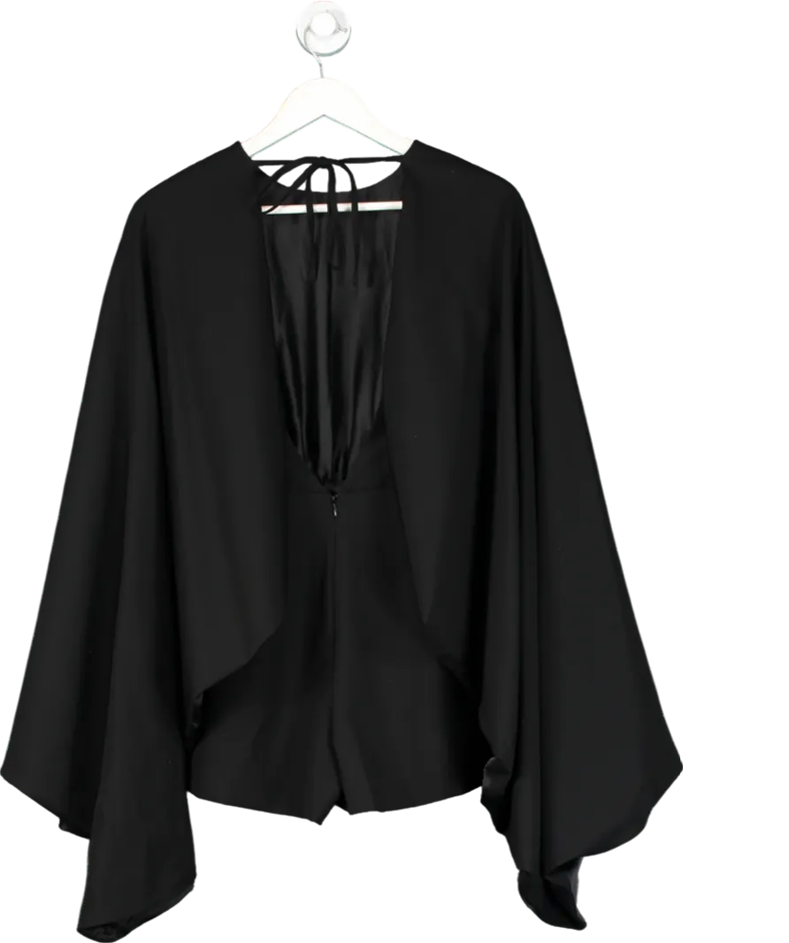Club L Black Backless Skort Playsuit With Cape UK 6