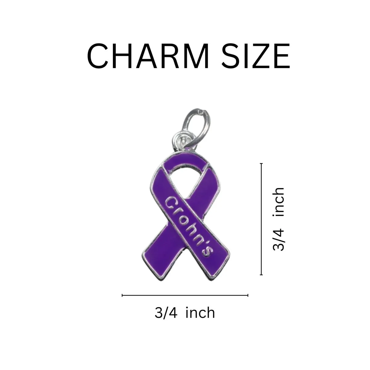 Crohn's Disease Awareness Ribbon Split Style Keychains
