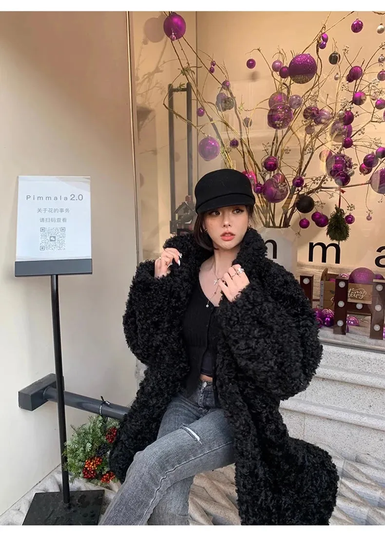 Faux Fuzzy Fur Long Coat