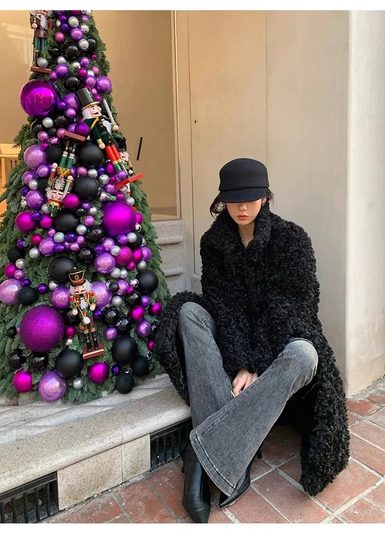 Faux Fuzzy Fur Long Coat