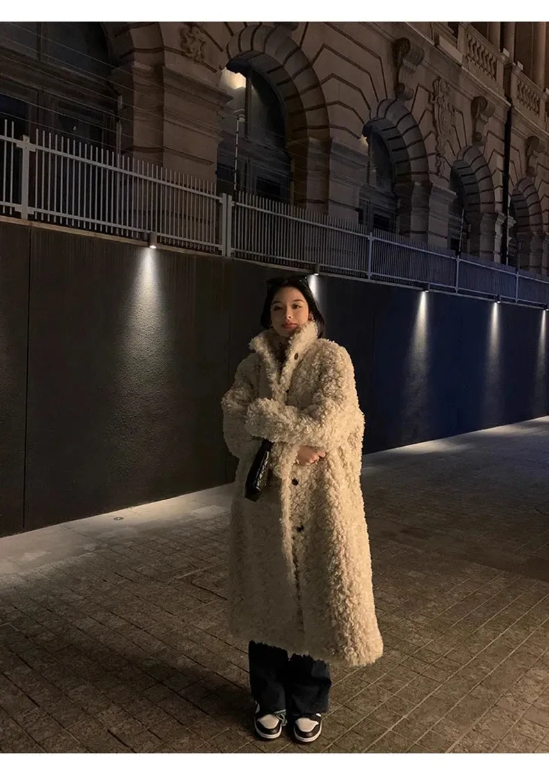 Faux Fuzzy Fur Long Coat