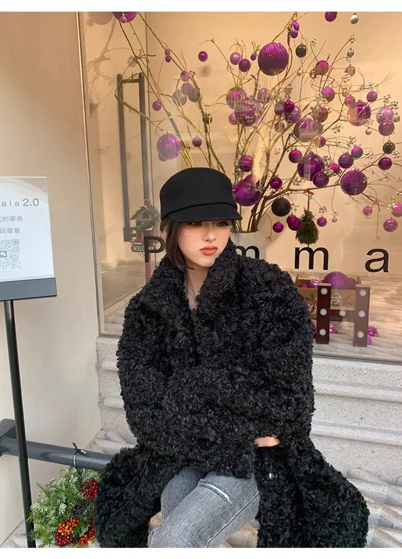 Faux Fuzzy Fur Long Coat