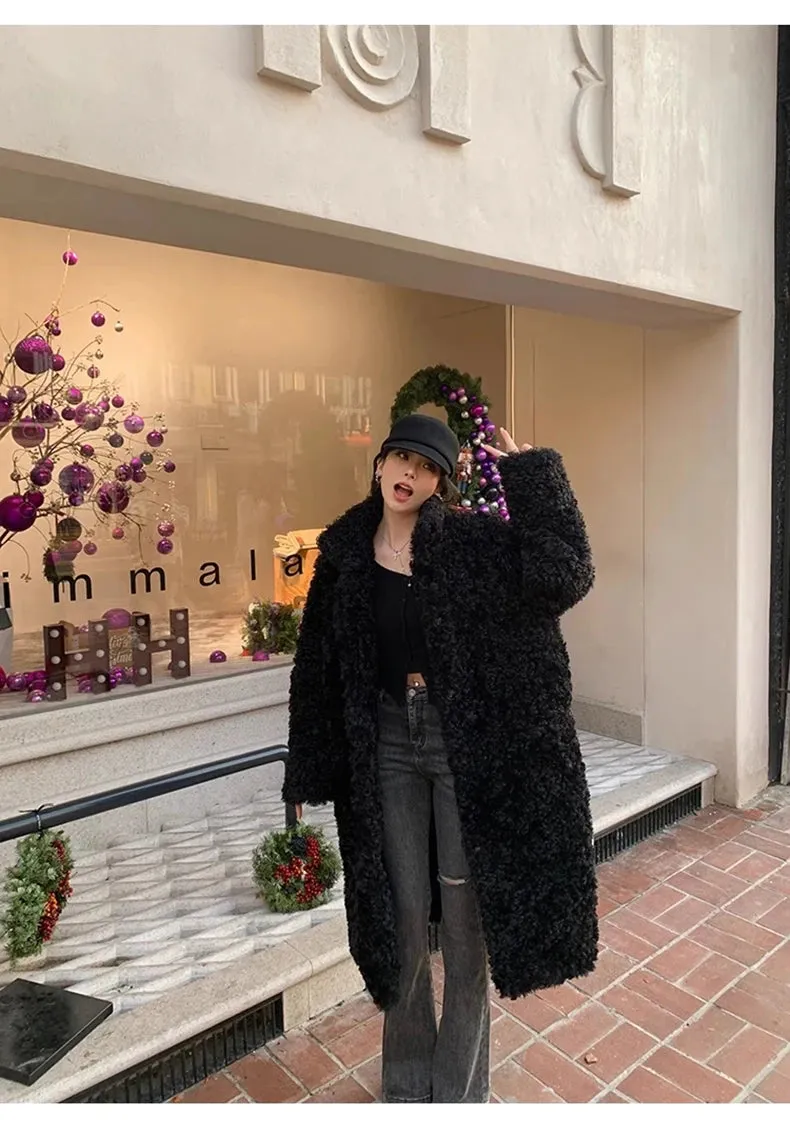Faux Fuzzy Fur Long Coat