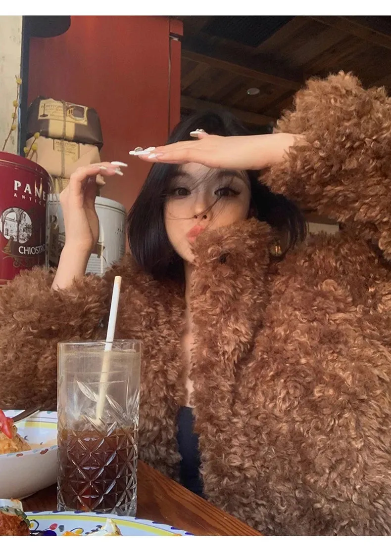 Faux Fuzzy Fur Long Coat