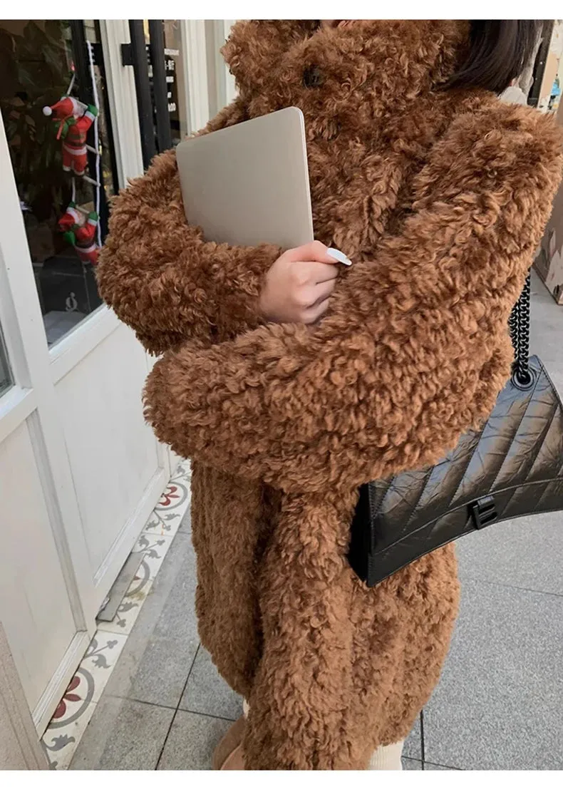 Faux Fuzzy Fur Long Coat