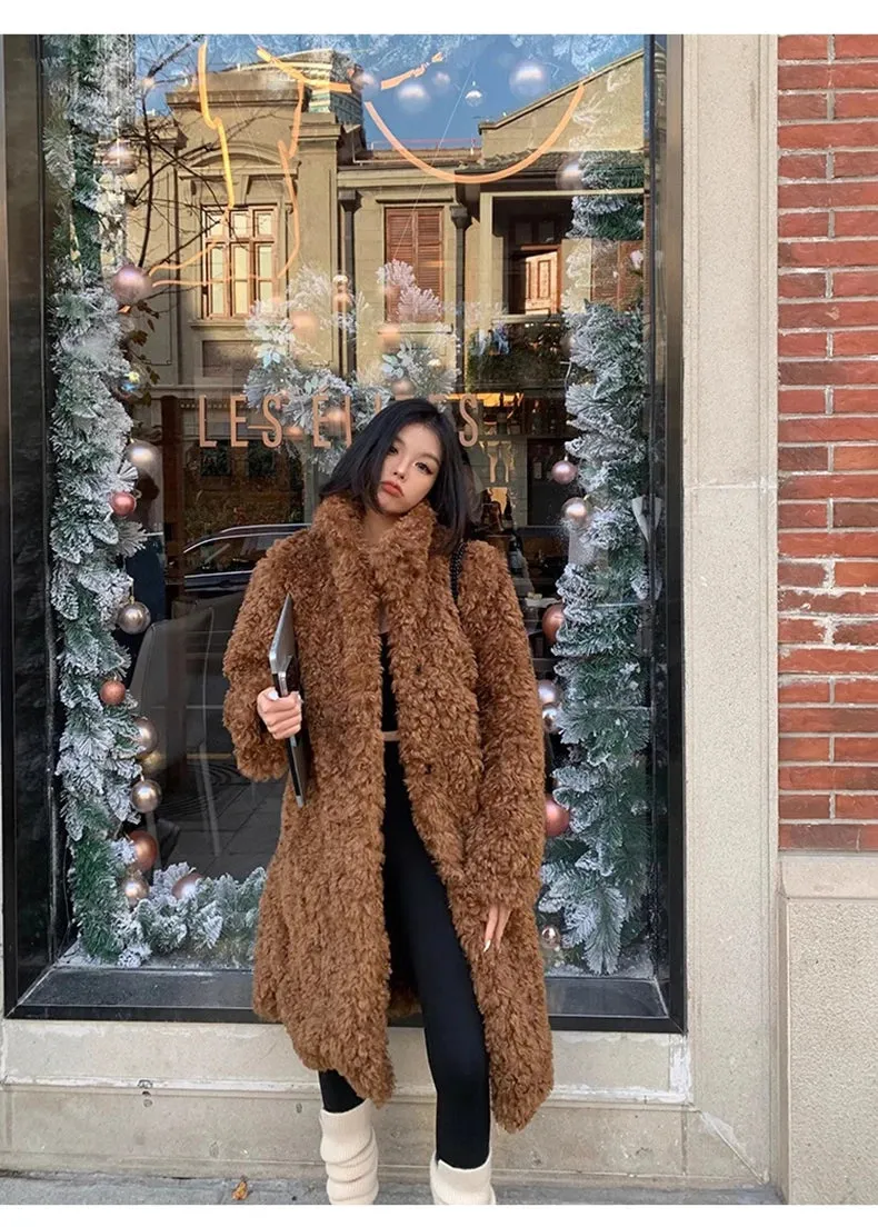 Faux Fuzzy Fur Long Coat