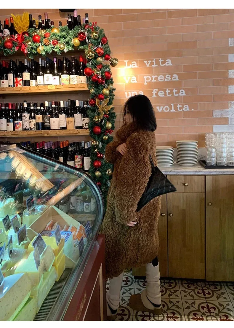 Faux Fuzzy Fur Long Coat