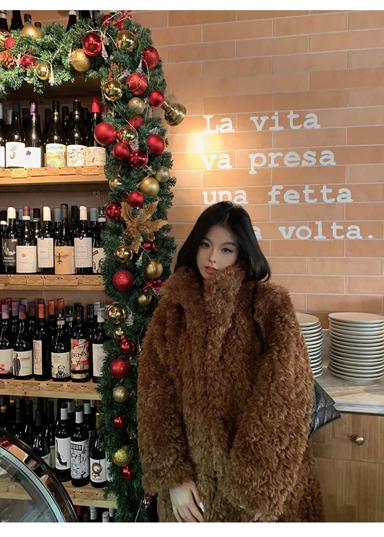 Faux Fuzzy Fur Long Coat