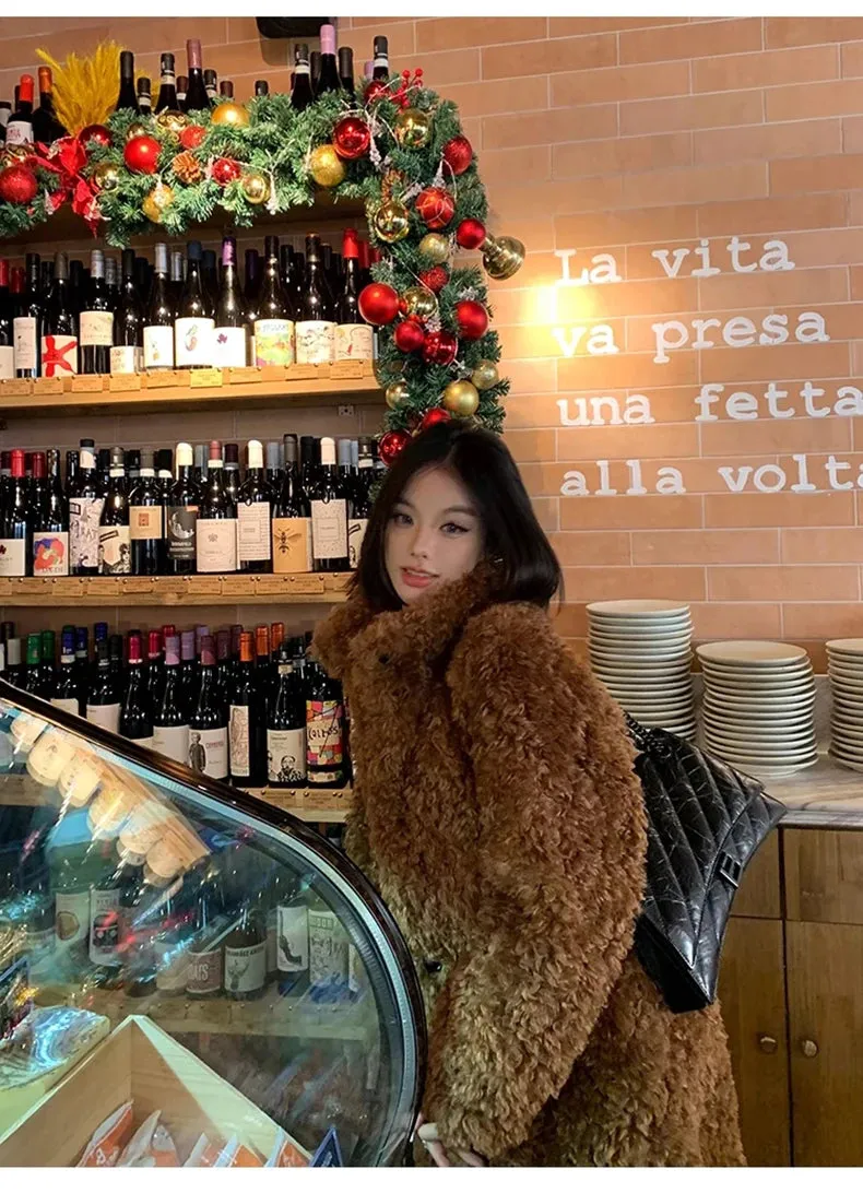 Faux Fuzzy Fur Long Coat