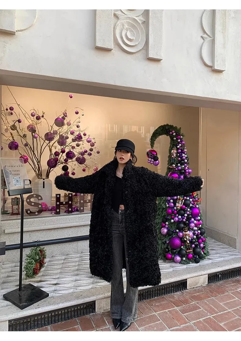 Faux Fuzzy Fur Long Coat