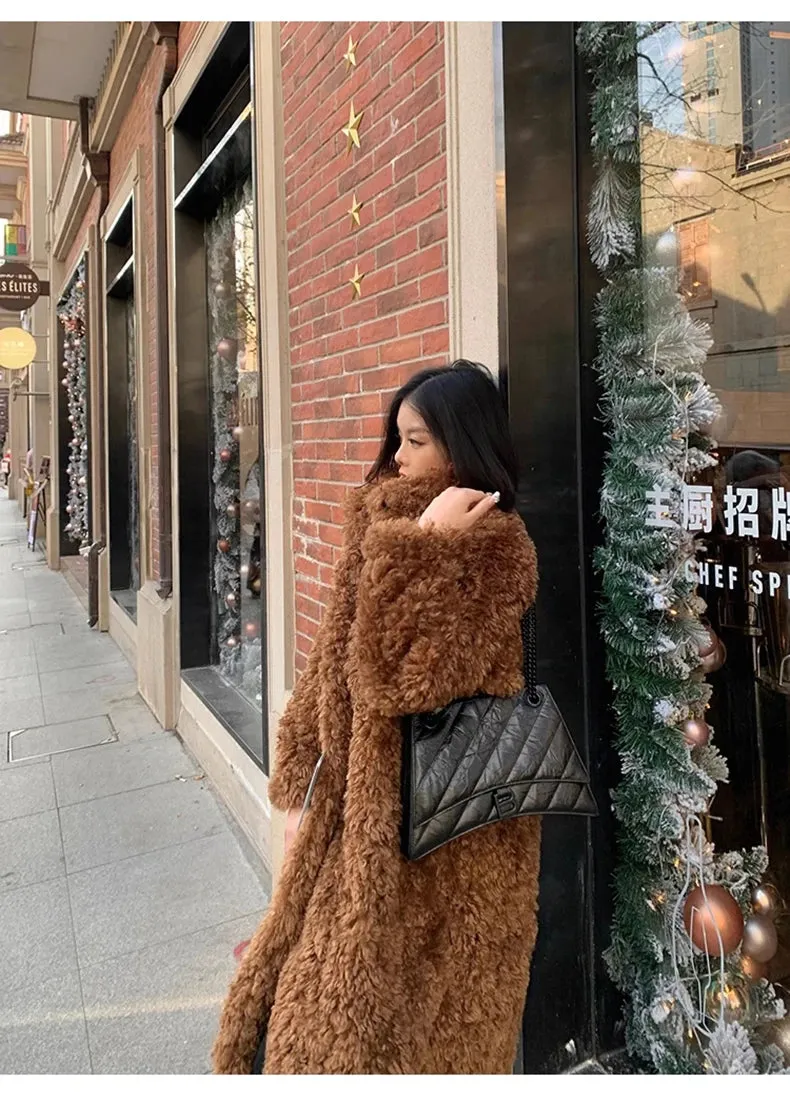 Faux Fuzzy Fur Long Coat