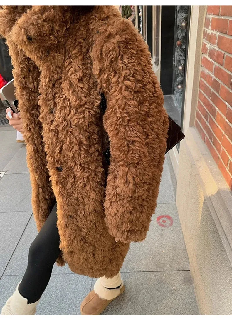 Faux Fuzzy Fur Long Coat