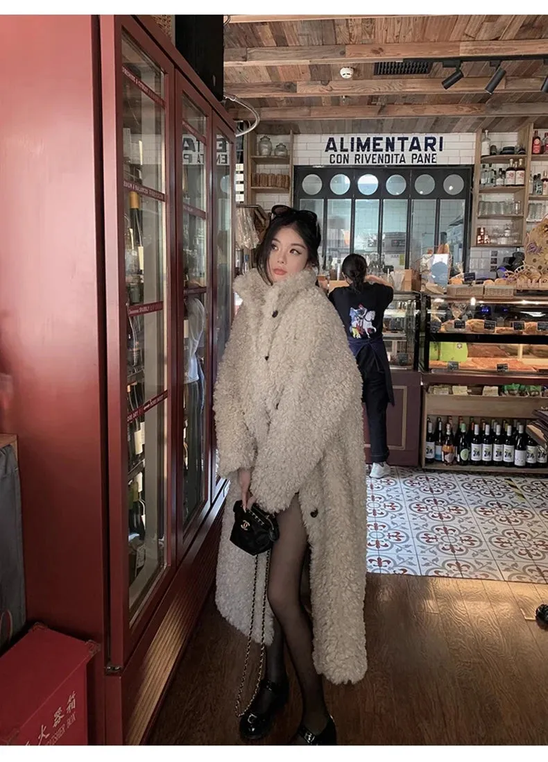 Faux Fuzzy Fur Long Coat