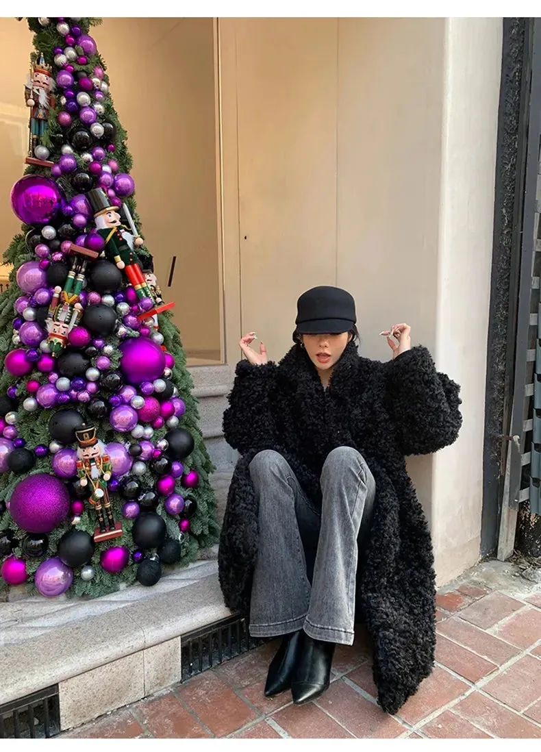 Faux Fuzzy Fur Long Coat