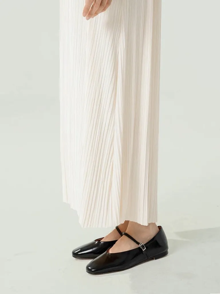 Fine Pleated Cami Maxi Dress in White