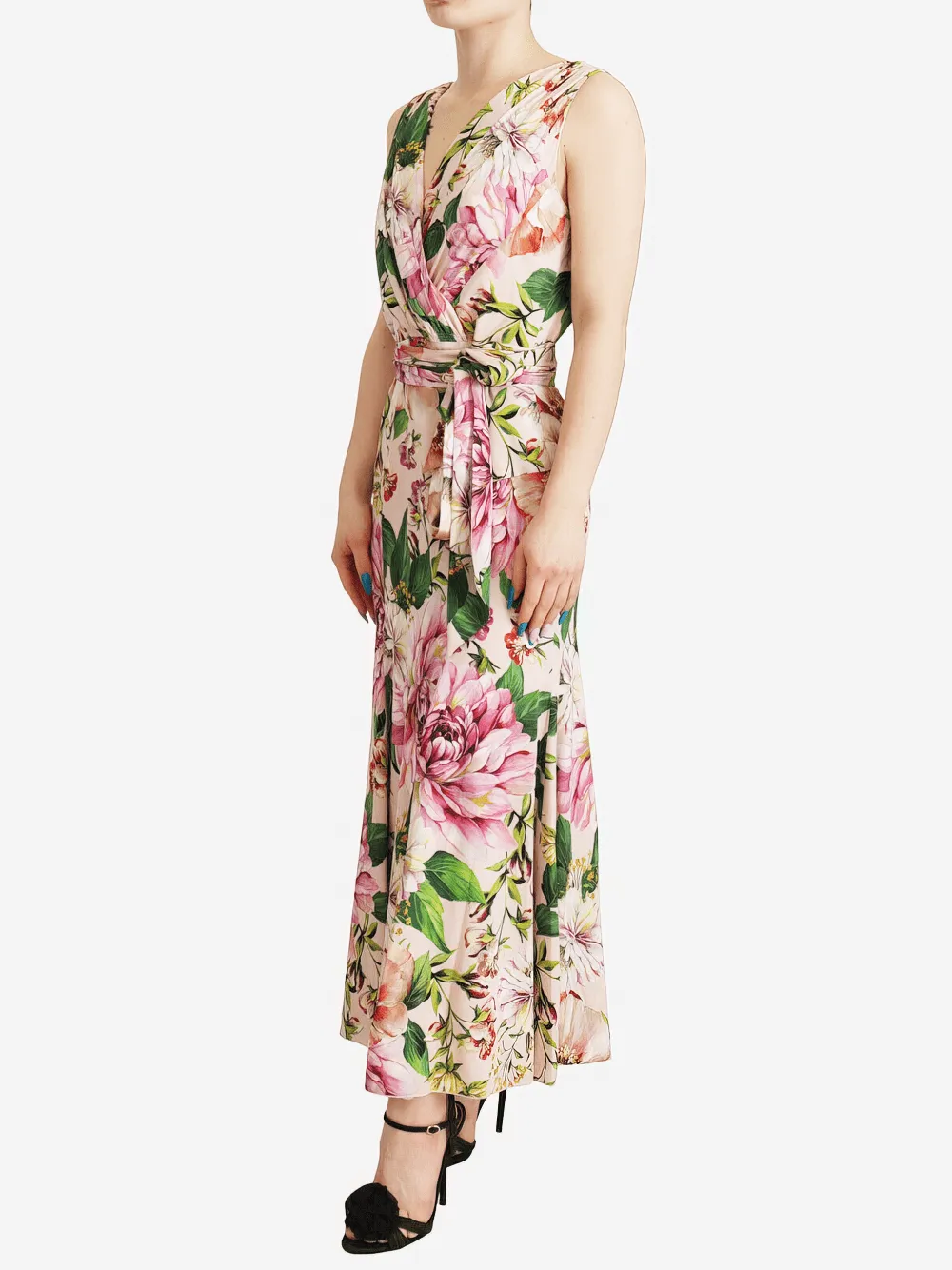 Floral-Print Sleeveless Maxi Dress