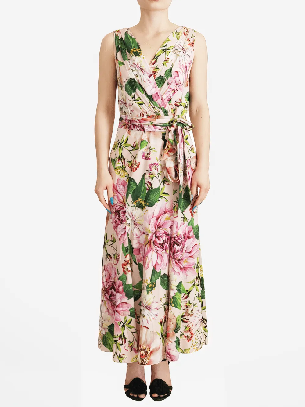Floral-Print Sleeveless Maxi Dress