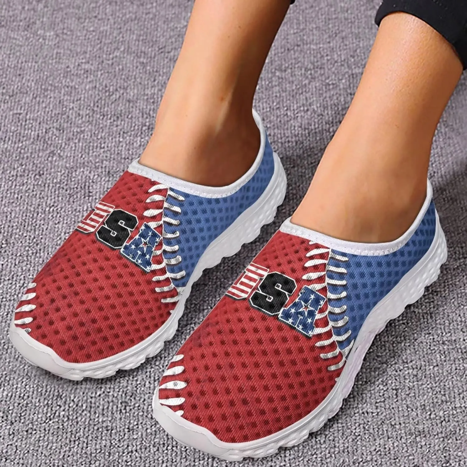 GIFTPUZZ Women's Athletic Walking Shoes Casual Mesh Comfort Work Sneakers