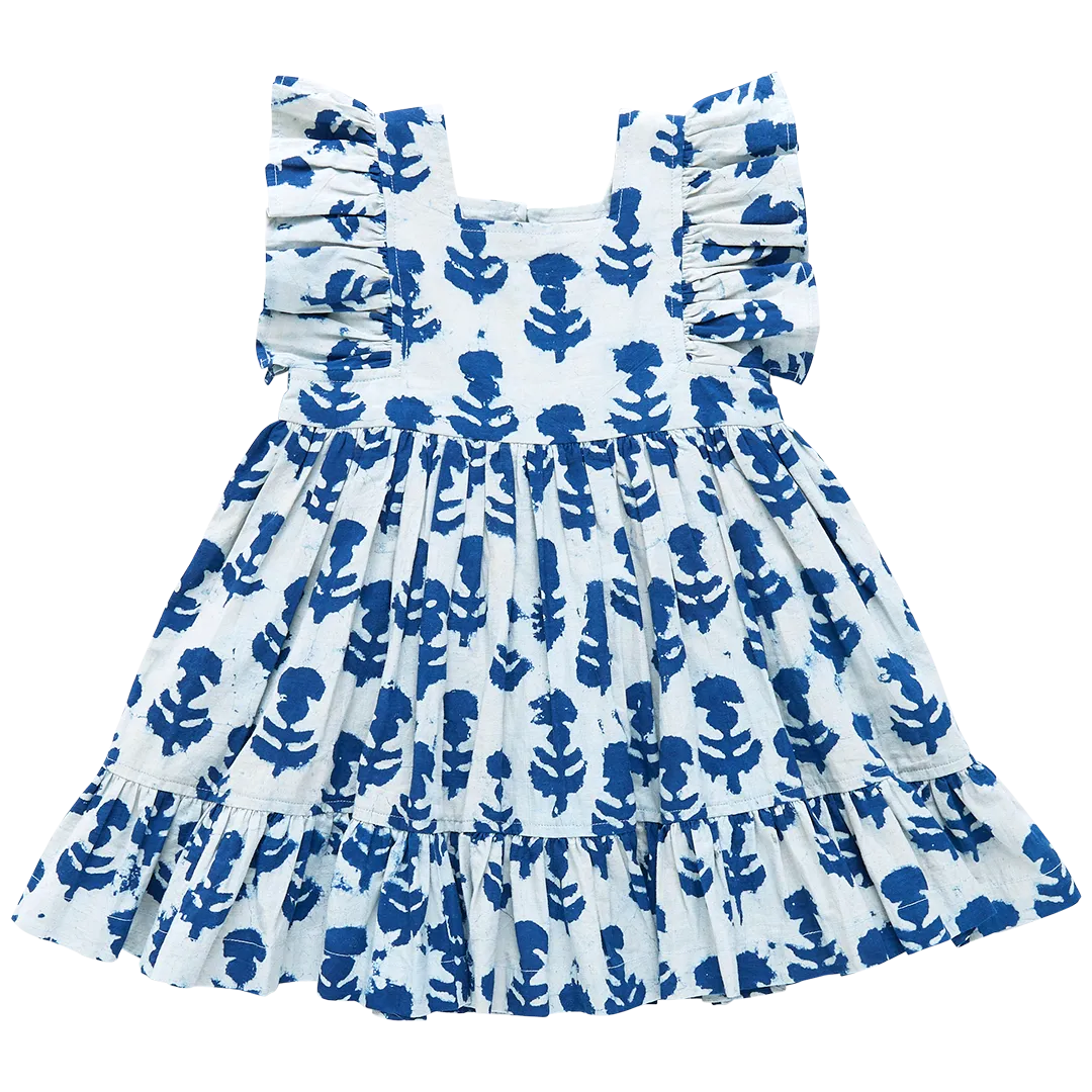 Girls Elsie Dress - Indigo Cornflower