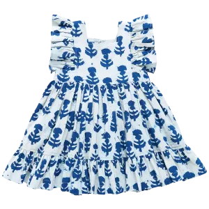 Girls Elsie Dress - Indigo Cornflower