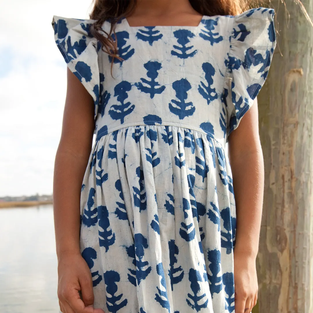 Girls Elsie Dress - Indigo Cornflower