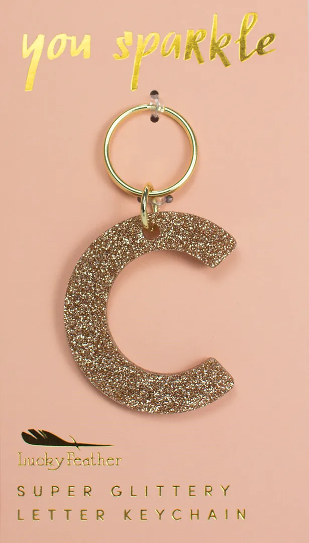 Glitter Keychain - Letter - C